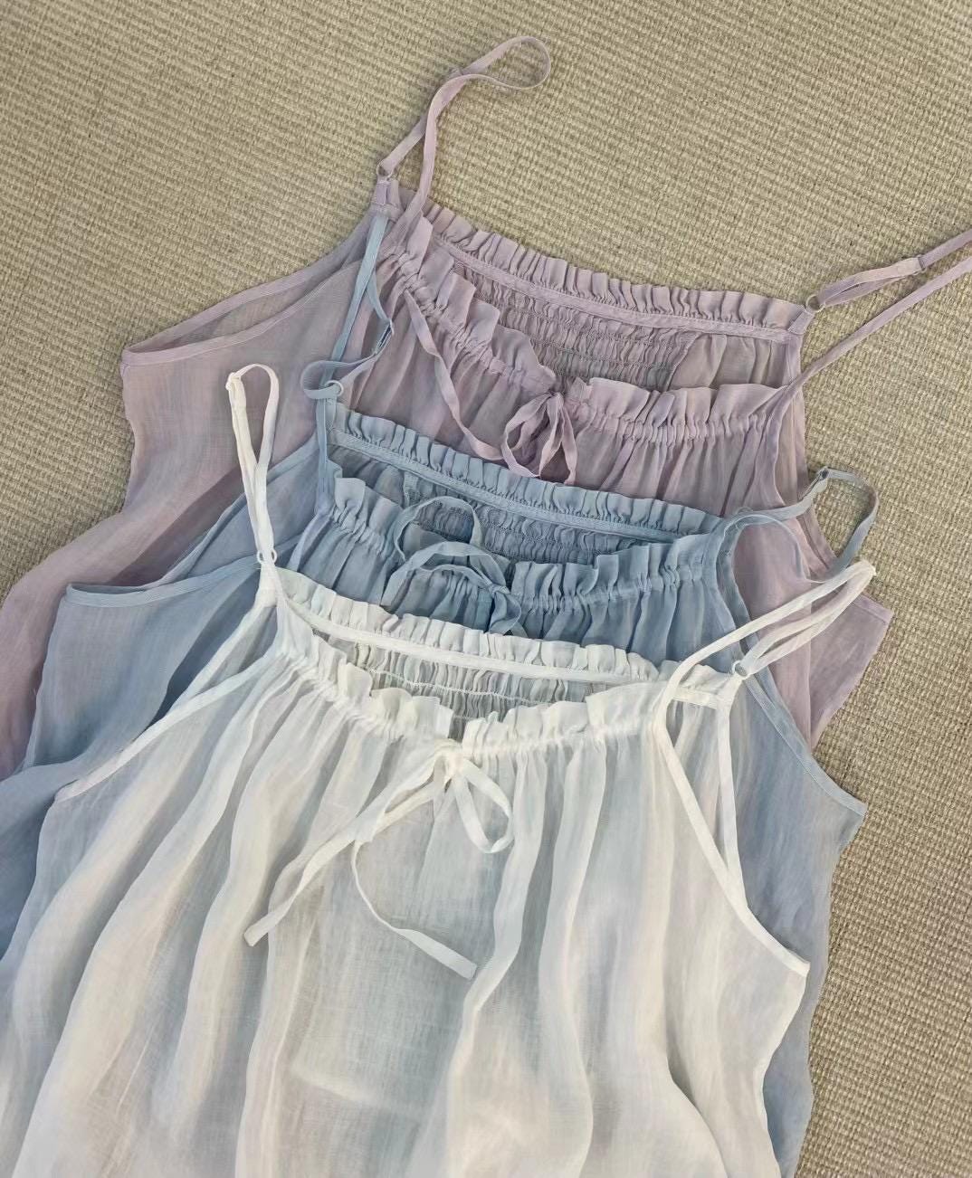 Ramie Sundress: Adjustable Strap Summer Dress
